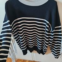 Maglione a righe con frange