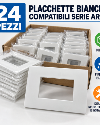 24 Placche 3 Moduli Bianche compatibili Vimar Arke