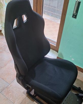 Sedile sportivo regolabile Dardoo nero in tessuto