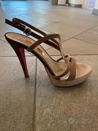 Sandali scamosciati n.39, color castoro