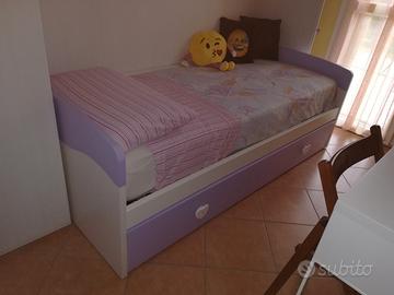 Doppio Lettino per cameretta con 2 reti in doghe