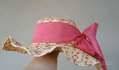 Cappello da Sole in Carta Intrecciata con Fiocco