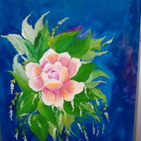 quadro blu con rosa (Milu')