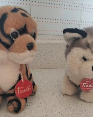 Coppia peluche Trudi Tigre e cane Husky
