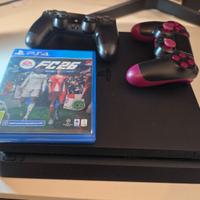Ps4 slim + fc26 originale + 2 joystrick + cavi.