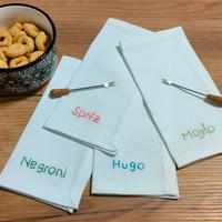 tovaglioli cuciti e ricamati a mano