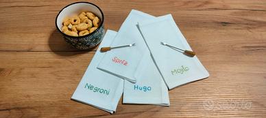 tovaglioli cuciti e ricamati a mano