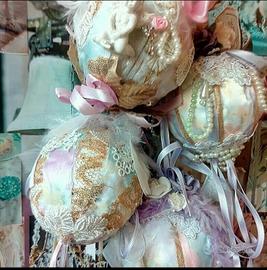 Set palline di Natale stille shabby shic