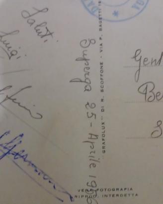 Cartolina commemorativa Grande Torino