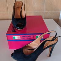 Scarpe con punta aperta blu