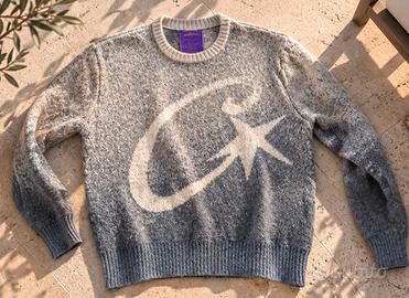 Maglione Corteiz grigio gradient con logo star