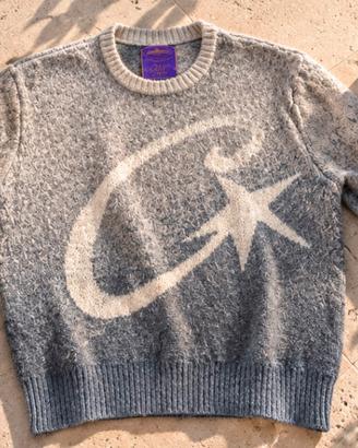 Maglione Corteiz grigio gradient con logo star