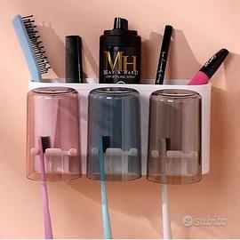 NUOVO Porta spazzolino da Denti da Parete