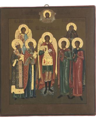 Icona antica San Michele con Santi Floro e Lauro"