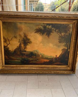 Paesaggio Classico con Grande Cornice Dorata