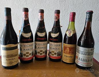 N° 6 bottiglie di Barono annate 68/69 e una 1990.