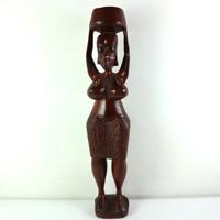 STATUA LEGNO ETNICA TRIBALE AFRICANA 73 CM VINTAGE