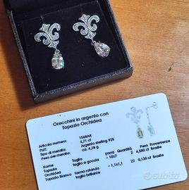 Nuovi orecchini in argento 925 con topazi Orchidea