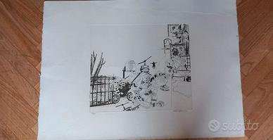 Acquaforte numerata di Attilio Steffanoni