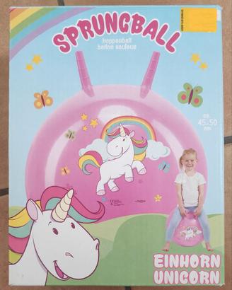 Palla rimbalzante (sprungball) a forma di unicorno