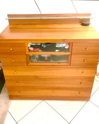 Trittico camera da letto in legno - comò + 2 comod
