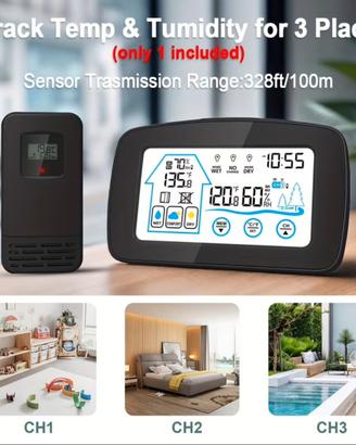 Stazione meteo con sensore esterno lcd wireless