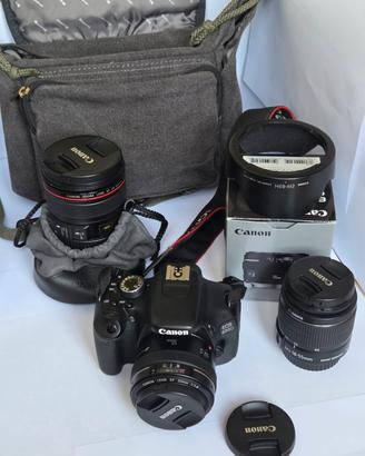Canon eos 600d 
+ zoom lens EF 24-105 MAI USATA