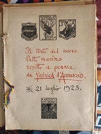 Documenti storici Gabriele D'Annunzio 