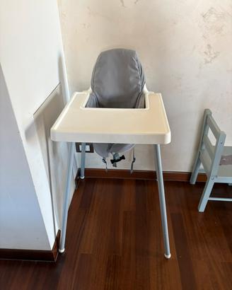 Seggiolone ikea con vassoio e copri sedia