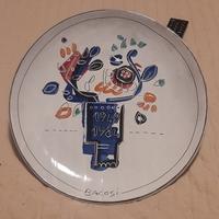 Piatto ceramica smaltata Manlio Bacosi