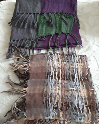 Sciarpa con frange, set da 2 sciarpe