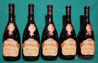 Lotto 5 bottiglie BAROLO-SCANAVINO  - ALBA 1970
