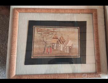 quadro pergamena con cornice in legno 