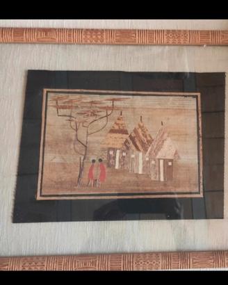 quadro pergamena con cornice in legno 