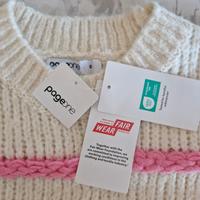 Maglione girocollo bianco/righe colorate