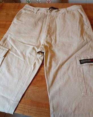 Pantaloni NAPAPIJRI cotone panna vintage T. 40