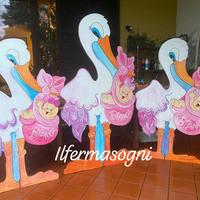 Cicogna nascita maxi, cartelloni annuncio nascita