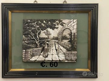 Quadro paesaggio argento 