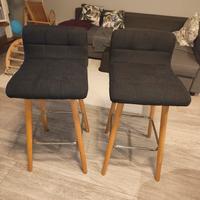 2 sgabelli alti stile moderno, ideali per cucina