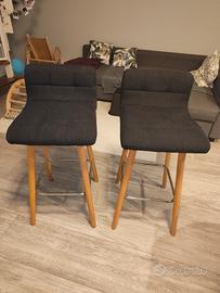 2 sgabelli alti stile moderno, ideali per cucina