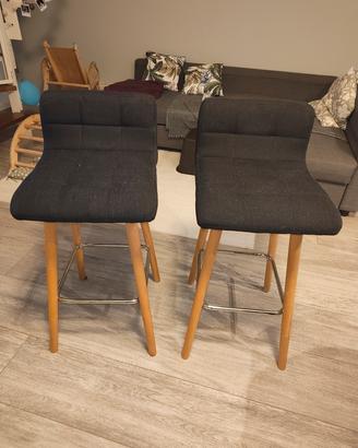 2 sgabelli alti stile moderno, ideali per cucina