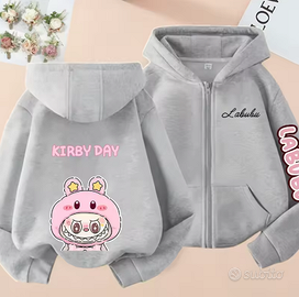 FELPA BAMBINO  LABUBU CON ZIP CERNIERA  CAPPUCCIO