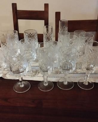 set bicchieri cristallo molato