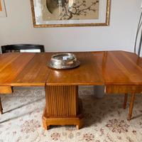 Tavolo Art Deco allungabile, con piede centrale