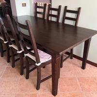 Tavolo in legno 95x190 già smontato + 6 sedie legn