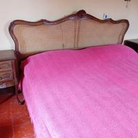 LETTO MATRIMONIALE con testiera in paglia Vienna