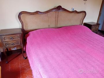 LETTO MATRIMONIALE con testiera in paglia Vienna