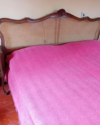 LETTO MATRIMONIALE con testiera in paglia Vienna