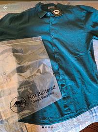 Camicia di lino e cotone Hot Buttered nuova