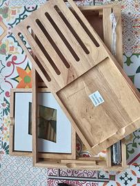 Tagliere bambù  con coltello